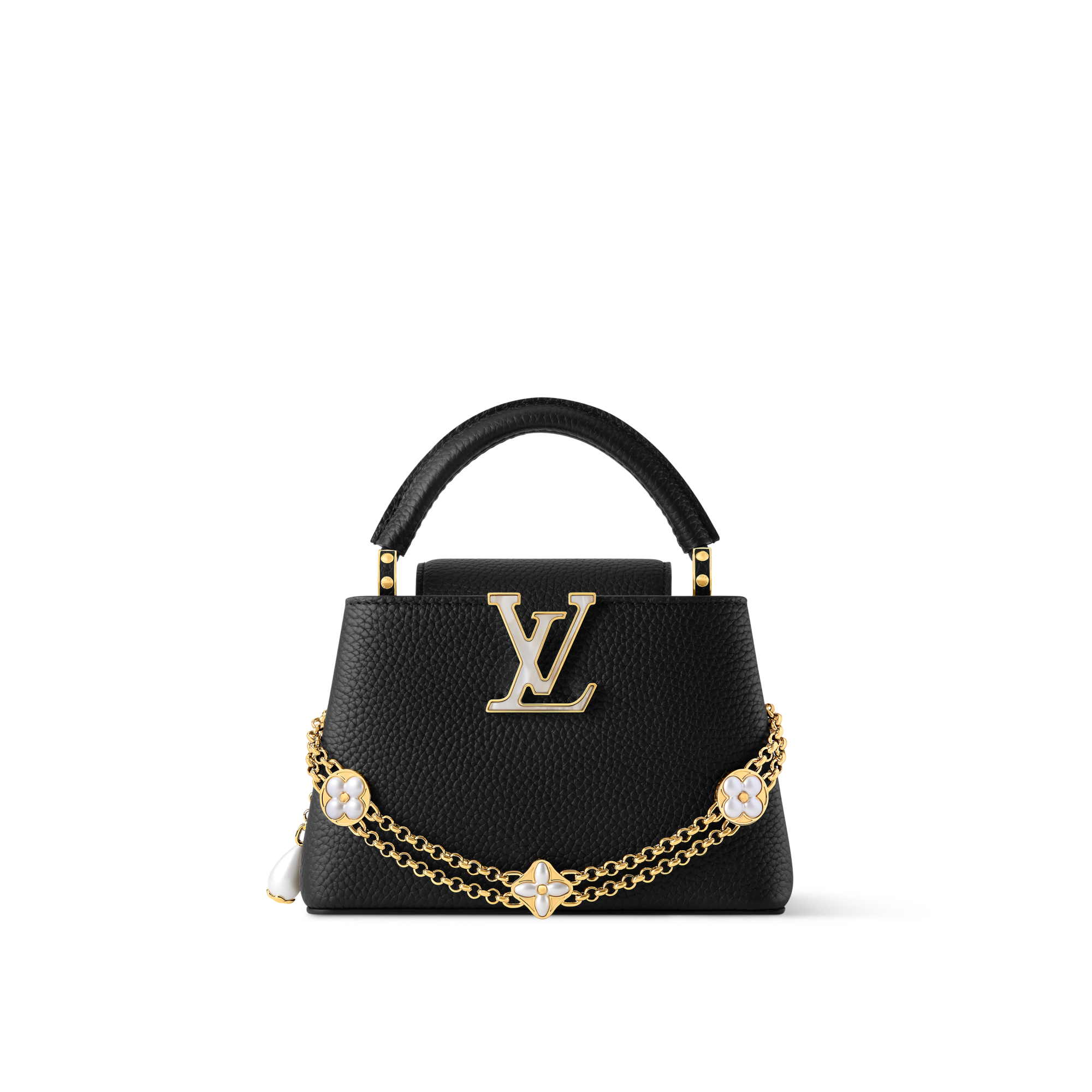 Louis Vuitton カプシーヌミニ　ネイビー ハンドバッグ 繊細な刺繍が美しい♪】ルイヴィトン☆カプシーヌ MINI (Louis